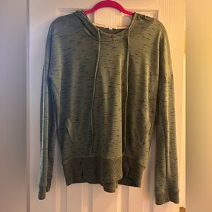 Green Hooded Sweatshirt with Pockets